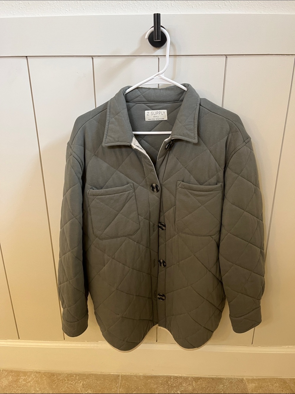 Z Supply Quilted Olive Jacket with Patch Pockets
